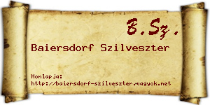Baiersdorf Szilveszter névjegykártya
